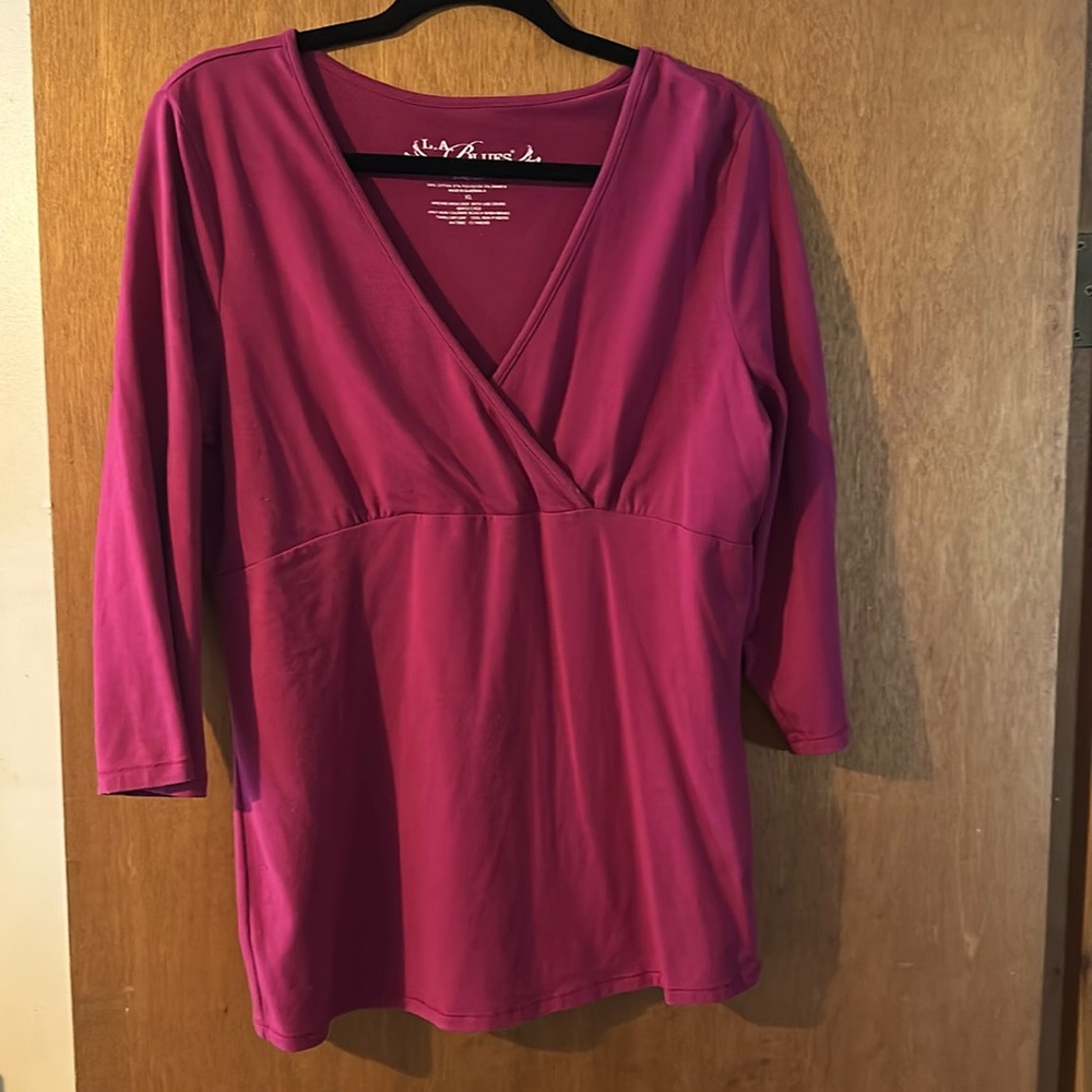LA Blues, Fushia 3/4 T-shirt, worn but good shape still, size XL